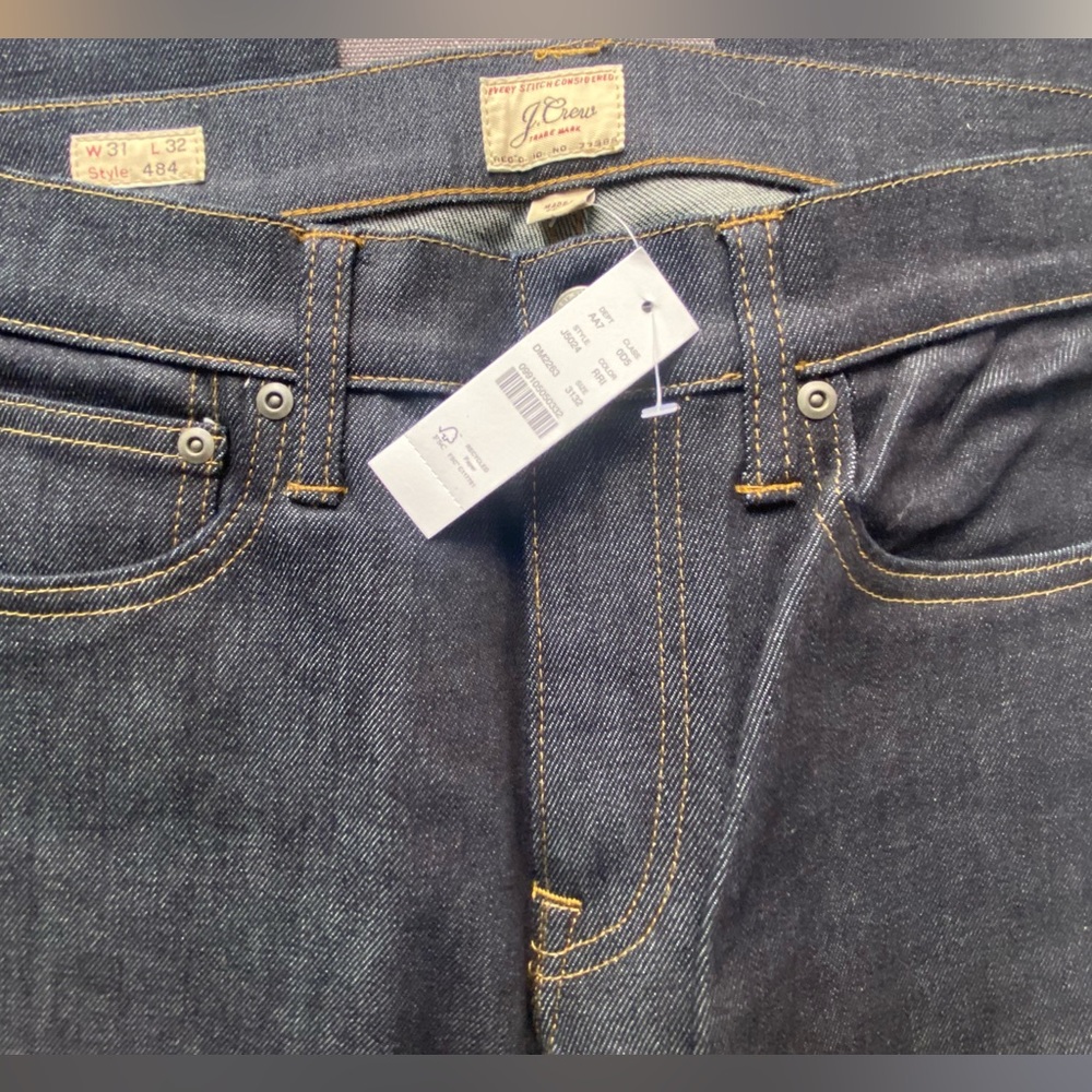 J. Crew Men’s 484 Slim-fit jean in raw indigo stretch selvedge Japanese denim